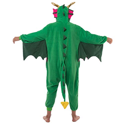 Spooktacular Creations - Pijama de Peluche Unisex para Adulto, Disfraz de Animal de dragón de una Pieza (Mediano)