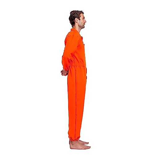 Spooktacular Creations Prisoner Jumpsuit Disfraz de Carcelero con Etiqueta de Nombre de la Prisión Naranja Escapada