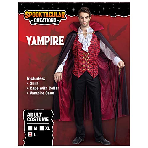 Spooktacular Creations Renacimiento Medieval vampiro espantoso lujo disfraz de Halloween para hombres juego de rol pecados Cosplay (rojo, Medium)