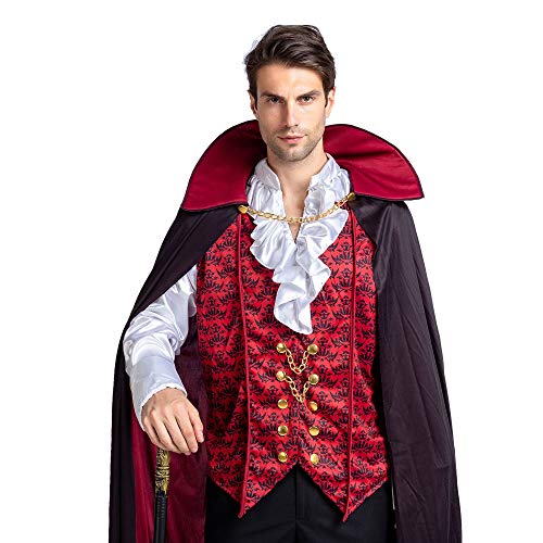 Spooktacular Creations Renacimiento Medieval vampiro espantoso lujo disfraz de Halloween para hombres juego de rol pecados Cosplay (rojo, Medium)