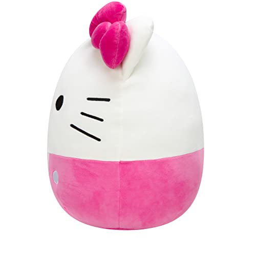 Squishmallows JWHK-12KP Hello Kitty, Sanrio Vestido Rosa de 12 Pulgadas para añadir escuadrón, Animal de Peluche ultrasuave de tamaño Mediano, Peluche Oficial de Kelly