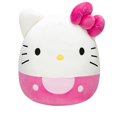 Squishmallows JWHK-12KP Hello Kitty, Sanrio Vestido Rosa de 12 Pulgadas para añadir escuadrón, Animal de Peluche ultrasuave de tamaño Mediano, Peluche Oficial de Kelly