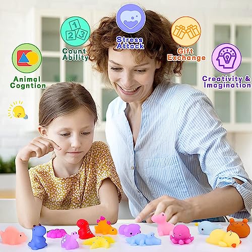 Squishys 100 Pcs Kawaii Squishy Mini Juguete Suave de Alivio de Estrés, Juguete Pegajoso de Silicona Animales, Juguete Divertido Sin tóxico para Niños y Adultos, Patrón Aleatorio