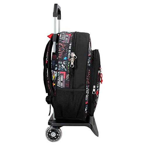 Star Wars Galactic Team Mochila Escolar con Carro Negro 30x38x12 cms Poliéster 13,68L