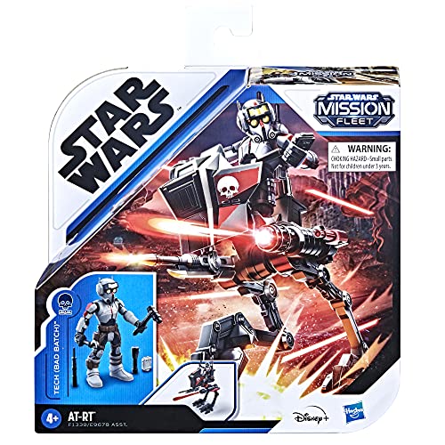 Star Wars Mission Fleet Expedition Class Tech (Bad Batch) at-RT Ambush 2.5-Inch-Scale Figure and Vehicle Set, Toys for Kids Ages 4 and Up