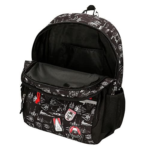 Star Wars Space Mission Mochila Escolar Doble Compartimento con Carro Negro 32x45x15 cms Poliéster 21,6L