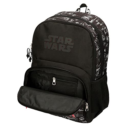 Star Wars Space Mission Mochila Escolar Doble Compartimento con Carro Negro 32x45x15 cms Poliéster 21,6L