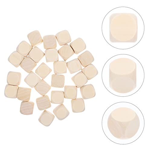 STOBOK Juego De Dados De Madera Sin Terminar De 25Mm Juego De Dados En De Seis Caras Cubos De Madera para Manualidades Bloques Cuadrados De Madera para Manualidades DIY Juego De