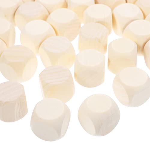 STOBOK Juego De Dados De Madera Sin Terminar De 25Mm Juego De Dados En De Seis Caras Cubos De Madera para Manualidades Bloques Cuadrados De Madera para Manualidades DIY Juego De