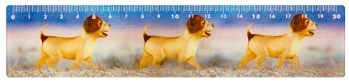 Stylex 48731 – Regla Flexible 3D – Dog Collection, Aprox. 20 cm, en 5 diseños Diferentes, de plástico, para Dibujar y medir líneas Rectas, escolarización