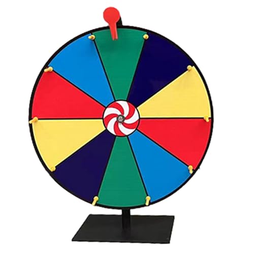 SUCADA Rueda giratoria de de Mesa - Juego de Carnaval de Mesa de Ruleta - Rueda giratoria de Ruleta de 11,8 Pulgadas con Soporte, 10 cuadrículas, borrable, Juego Win Fortune Spin para Carnaval