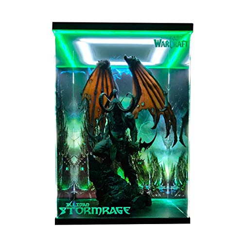 SUH Wow Legión Volver Illidan Carácter Estatua Visualización de Modelo Box diseño único LED Marco de la exhibición Hecha a Mano de PVC Figura Modelo GK Display Cubierta de la Caja de Polvo