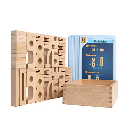 SumBlox Mini. Set de Iniciación. Bloques de Madera para Aprender Matemáticas. 38 Piezas + 36 fichas de Actividades