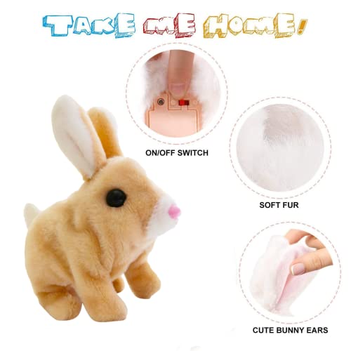 Super JAKES Juguetes de Conejito, Juguetes interactivos educativos Los conejitos Pueden Caminar y Hablar, Juguete Interactivo electrónico de Pascua de Conejo de Peluche