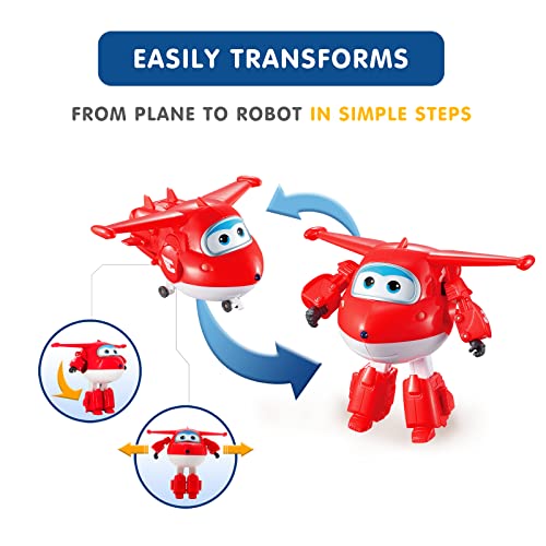 Super Wings Jett 5' Transforming Character Easy Transformation Character Preschool Kids Toys for 3+ Year Old Boys Girls