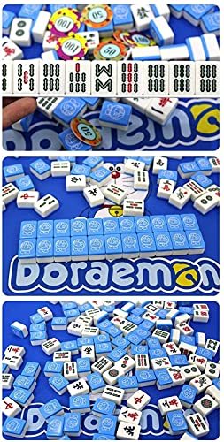 Suuim Mahjong Protable Mini Mahjong Travel Mah Jong Tile Games 144 Tiles Juegos de Mahjong Tradicionales Chinos con Caja Tamaño portátil y Peso Ligero