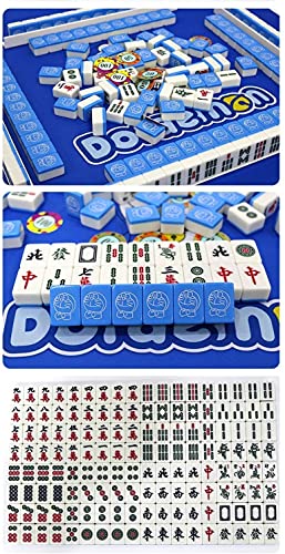 Suuim Mahjong Protable Mini Mahjong Travel Mah Jong Tile Games 144 Tiles Juegos de Mahjong Tradicionales Chinos con Caja Tamaño portátil y Peso Ligero