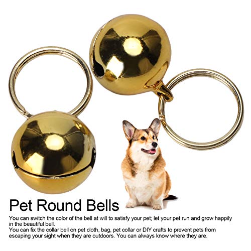 Sxhlseller 2 Campanas de Cobre antipérdida de óxido Extra ruidosas par de Campanas portátiles de latón para Gatos y Perros, Campanas con Encanto para Salvar Aves y Vida Silvestre(Gold)