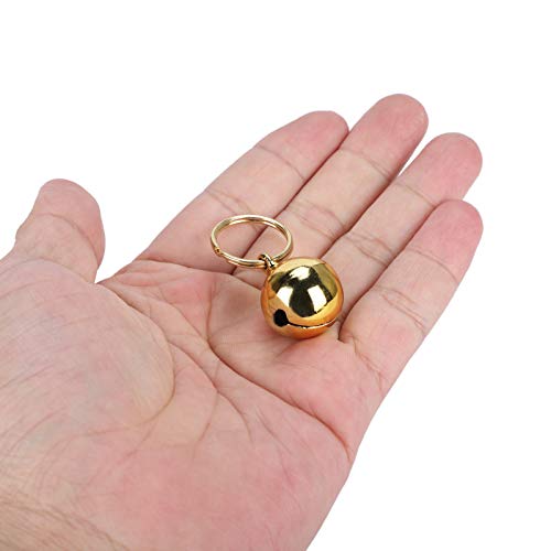 Sxhlseller 2 Campanas de Cobre antipérdida de óxido Extra ruidosas par de Campanas portátiles de latón para Gatos y Perros, Campanas con Encanto para Salvar Aves y Vida Silvestre(Gold)