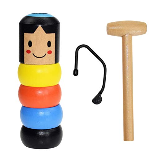 SyangKaitian 1 Juego de Trucos de Juguete de Hombre de Madera irrompible Inmortal, Accesorios de Escenario de Primer Plano, Juguete para Regalo Divertido