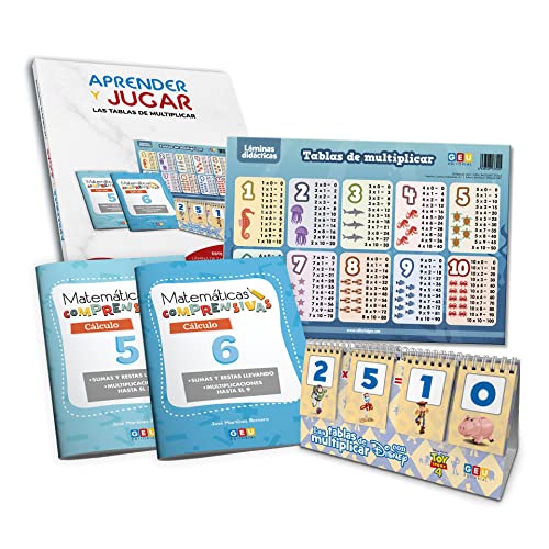 Tablas de Multiplicar para Niños A partir de 7 años | Juegos Matemáticos Recomendados 2º de Primaria | Material Educativo Aprender Tablas de Multiplicar a través del Juego | Carpeta con 4 Materiales