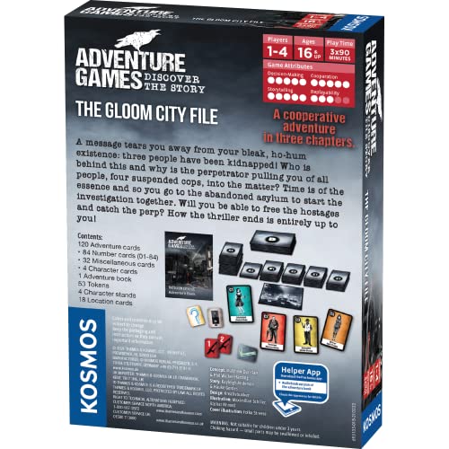 Támesis y Kosmos | 695135 | Juegos de Aventura: The Gloom City File | Descubre la Historia | Juego de Mesa cooperativo | 1-4 Jugadores | A Partir de 16 años