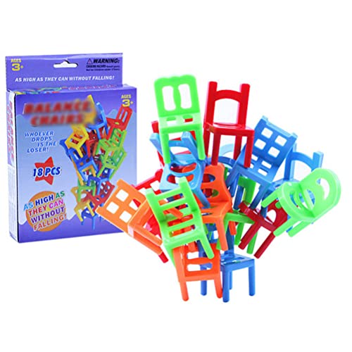 TangYang Balancing Chairs Stacking Game, Plastic Chairs Multicolor Mini Stacking Intelligence Multiplayer Balance Game Children Play Game Learning Toys Playset