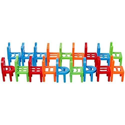 TangYang Balancing Chairs Stacking Game, Plastic Chairs Multicolor Mini Stacking Intelligence Multiplayer Balance Game Children Play Game Learning Toys Playset