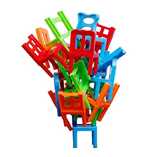 TangYang Balancing Chairs Stacking Game, Plastic Chairs Multicolor Mini Stacking Intelligence Multiplayer Balance Game Children Play Game Learning Toys Playset