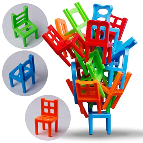 TangYang Balancing Chairs Stacking Game, Plastic Chairs Multicolor Mini Stacking Intelligence Multiplayer Balance Game Children Play Game Learning Toys Playset