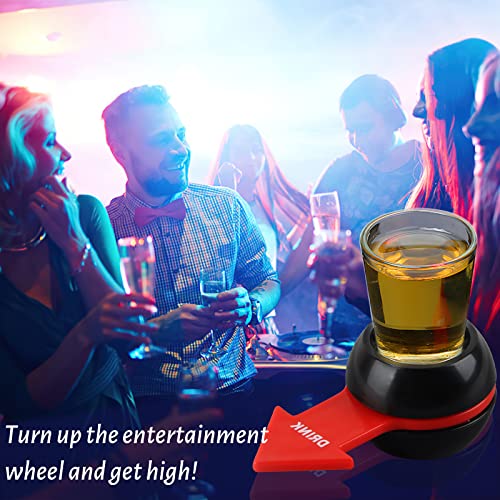 Taozoey Spin The Shot, Shot Spinner, Ruleta para Beber, Juego de Bebidas Divertido, Party Drinking Game para Despedida de Soltero, Fiesta de Cumpleaños, Reunión Familiar, Black, Red Arrow