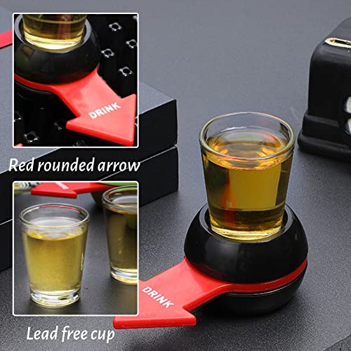 Taozoey Spin The Shot, Shot Spinner, Ruleta para Beber, Juego de Bebidas Divertido, Party Drinking Game para Despedida de Soltero, Fiesta de Cumpleaños, Reunión Familiar, Black, Red Arrow