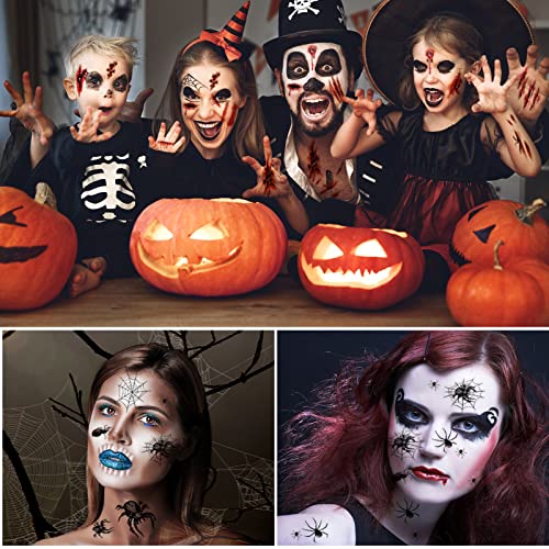 Tatuajes Temporales,moinkerin 20 Piezas Pegatina de Tatuaje Temporal Tatuajes Halloween para Fiestas de Halloween, Mascaradas, Juegos de Rol de Vampiros