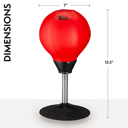 Tech Tools Stress Buster Desktop Punching Bag - Suctions to Your Desk, Heavy Duty Stress Relief Ball