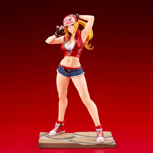 Terry Bogard Girl King of Fighters Héroes Femeninos Rampage Figura Doble | Postura de pie de PVC 23 cm Postura de pie estática de PVC Periférico de Juguete secundario Yuan | Adornos de Regalo