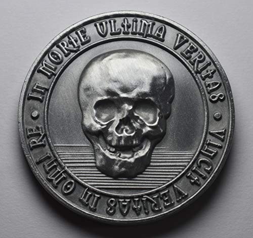 The Commemorative Coin Company MEMENTO MORI/VIVERE - Moneda de plata antigua en cápsula, búho, muerte, estoica, reflexión, estoicismo