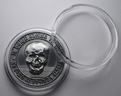 The Commemorative Coin Company MEMENTO MORI/VIVERE - Moneda de plata antigua en cápsula, búho, muerte, estoica, reflexión, estoicismo