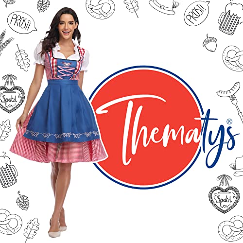 thematys Dirndl midi con delantal Señoras | Dirndl Blusa | Oktoberfest | Vestido de Traje Tradicional | Ropa de Traje Tradicional - Juego de Disfraces | Traje de Carnaval | Carnaval | corre pequeño