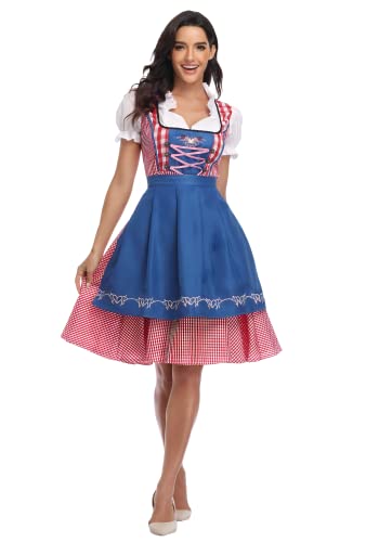 thematys Dirndl midi con delantal Señoras | Dirndl Blusa | Oktoberfest | Vestido de Traje Tradicional | Ropa de Traje Tradicional - Juego de Disfraces | Traje de Carnaval | Carnaval | corre pequeño