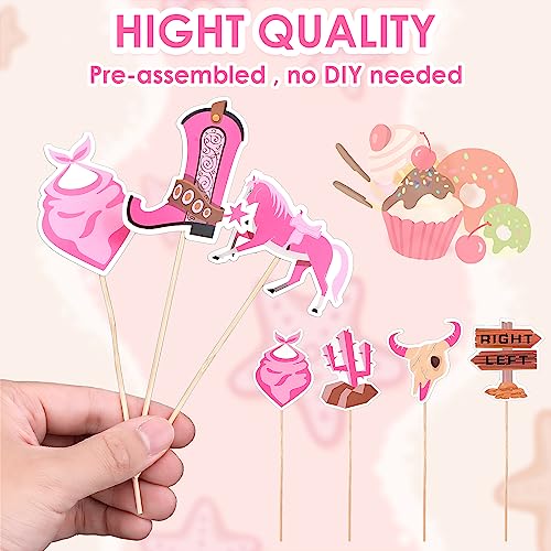 Thinp 12 Piece Cupcake Topper Muffin Deco Wester Cowboy Cake Deco Picks Cake Decoration Set Cake Topper, for Wedding Anniversary Birthday Theme Parties Decorating Accessories