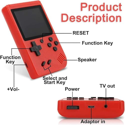 Tiny Tendo 400 Games,Retrobros Tiny Tendo,Tinytendo Handheld Console,Portable Retro Video Game Console with Game Controller,Support 2 Players Play on TV (Blue)