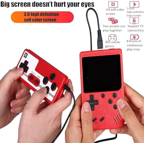 Tiny Tendo Handheld Game Console -Consola de Juegos portátil Retro -Consola de Juegos con 400 Juegos Clásicos del FC, Compatible con Conexión de TV y Dos Jugadores- Verde