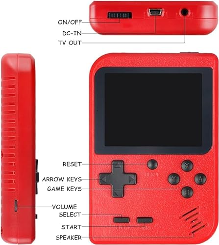 Tiny Tendo Handheld Game Console -Consola de Juegos portátil Retro -Consola de Juegos con 400 Juegos Clásicos del FC, Compatible con Conexión de TV y Dos Jugadores- Verde