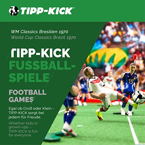 TIPP-KICK Clásicos – Brasil, los campeones de la Copa del Mundo 1970 – El Set de Jugadores de futbolín con Kicker, Top-Kicker, Star-Kicker y Portero I Accesorios