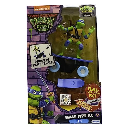 TMNT Tortugas Ninja – Leonardo - Figura de Acción en el Skate teledirigido de la Película Caos Mutante – Funrise (71034)