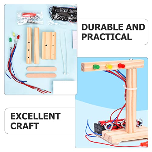 Toddmomy 1 Juego Semáforos Caseros Modelones Juguetes Infantiles Modelo De Semáforo De Bricolaje Modelo De Tráfico Educativo Semáforo De Juguete Niño Metal Paquete De Materiales Manual