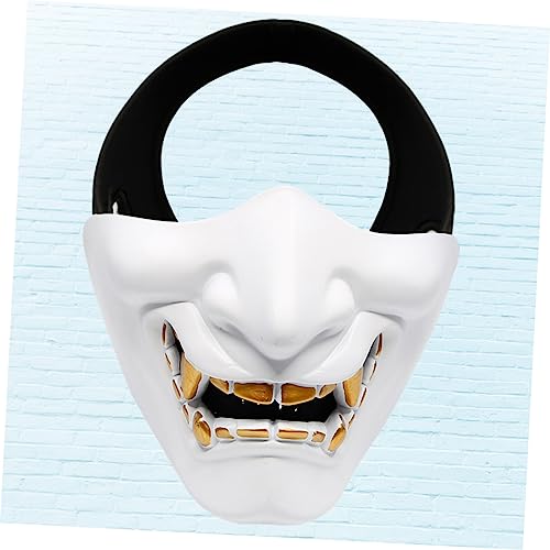 Toddmomy 1 Pc Máscara De Halloween Máscaras De Halloween Para Adultos Máscara De Fantasma Máscara Facial Inferior Mascaras Tacticas Media Cara Máscara Pirata Accesorios Blanco