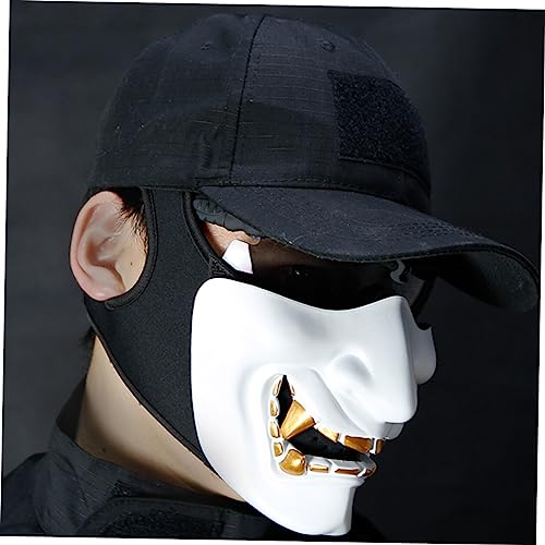 Toddmomy 1 Pc Máscara De Halloween Máscaras De Halloween Para Adultos Máscara De Fantasma Máscara Facial Inferior Mascaras Tacticas Media Cara Máscara Pirata Accesorios Blanco