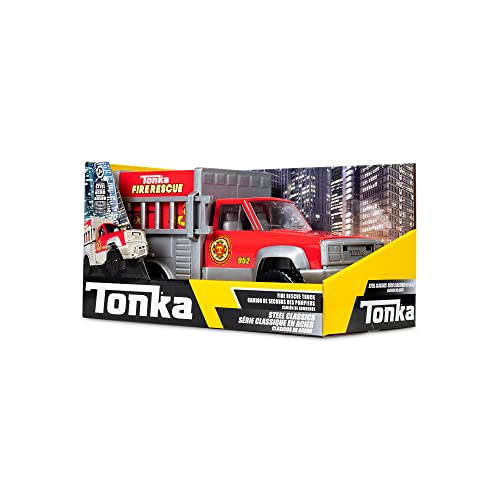 Tonka Steel Classics Camión de Rescate, camion de emergencias para niños, vehículos de Juguete para Juego Creativo, Desarrollo de Las Habilidades motrices, Rojo, para niños y niñas a Partir de 3 años