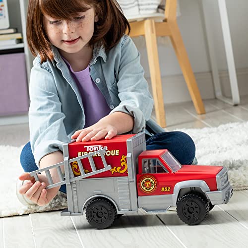 Tonka Steel Classics Camión de Rescate, camion de emergencias para niños, vehículos de Juguete para Juego Creativo, Desarrollo de Las Habilidades motrices, Rojo, para niños y niñas a Partir de 3 años